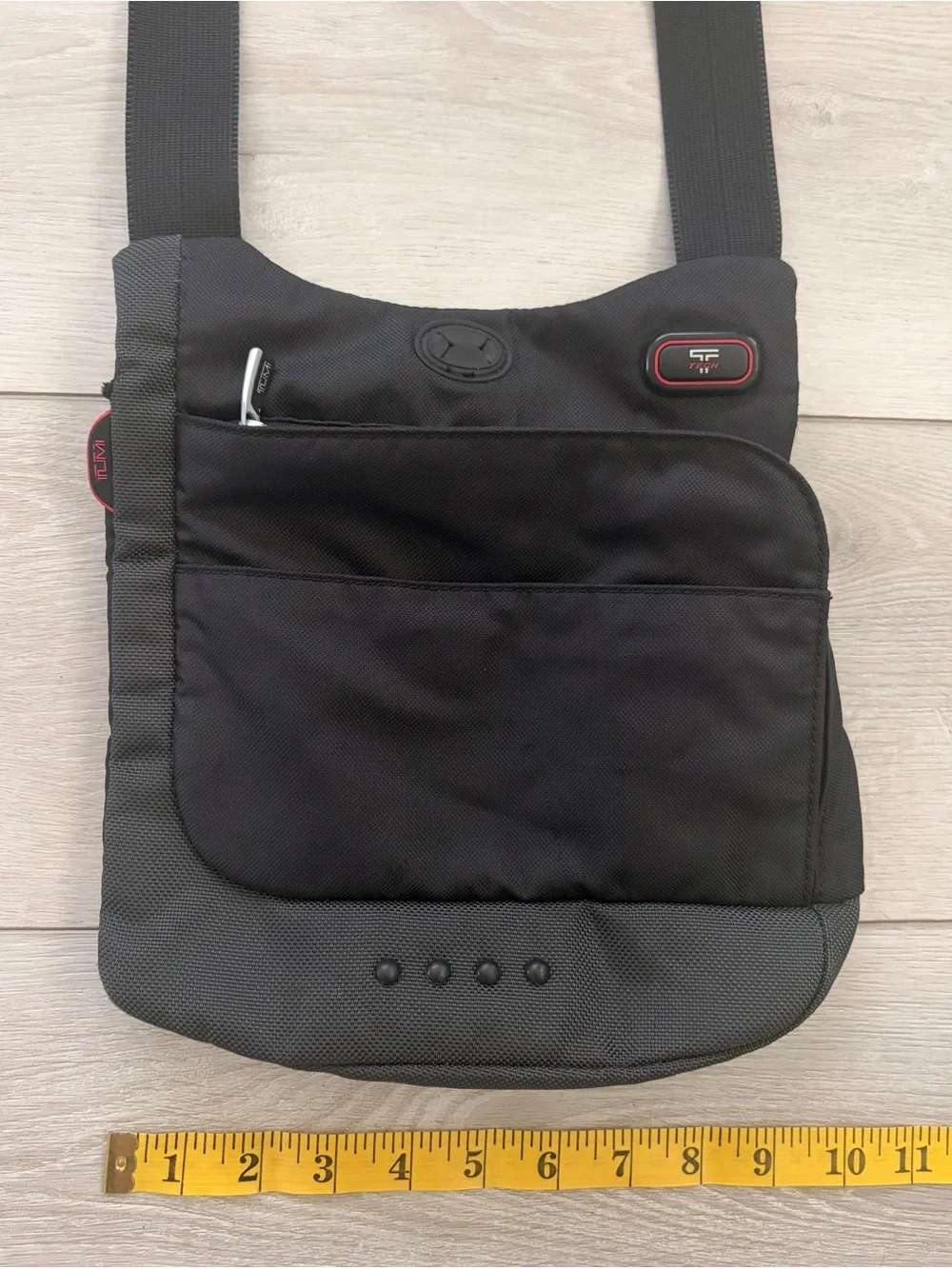 EUC Tumi Gray Balistic Nylon Crossbody Messenger Bag with Adjustable Strap